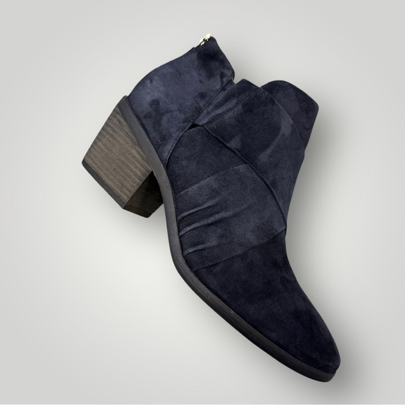Eileen Fisher Irwin Suede Bootie Navy Blue Sz 10 - Picture 4 of 11